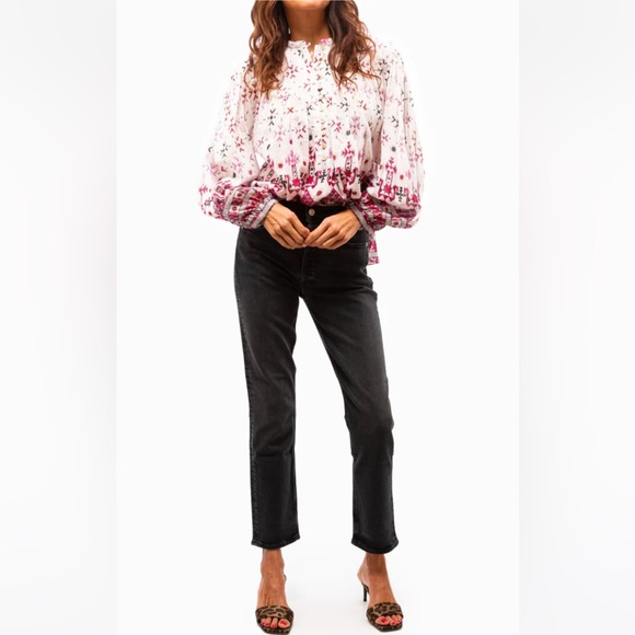 NWOT Isabel Marant Etoile pink white print blouse - Picture 9 of 9